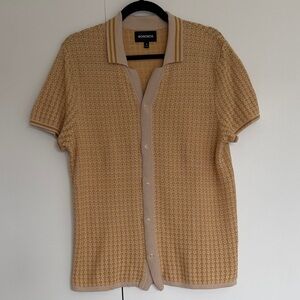 Bonobos Beige Short Sleeve Knit Cardigan